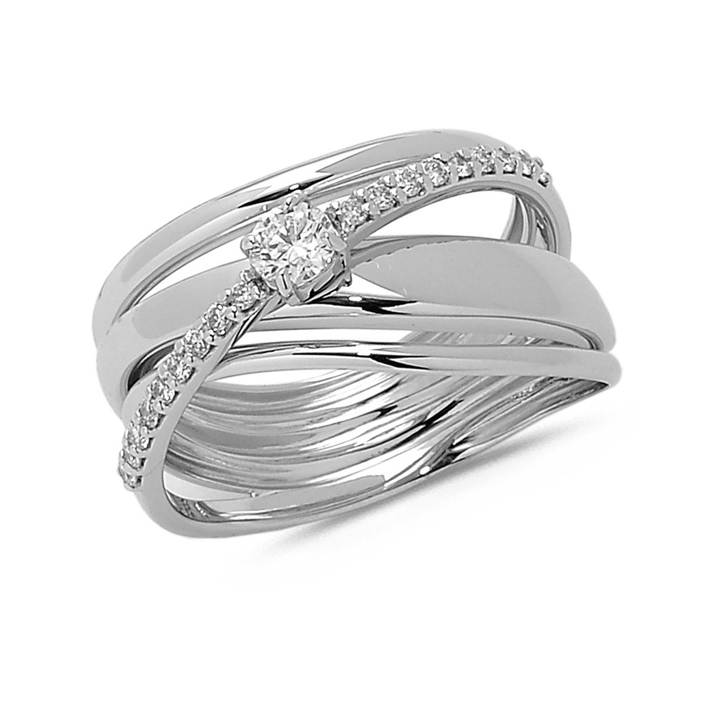 Bague diamants en or bicolore