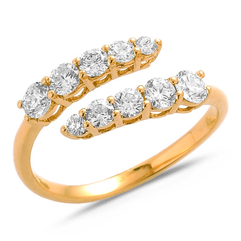 Bague diamants en or bicolore