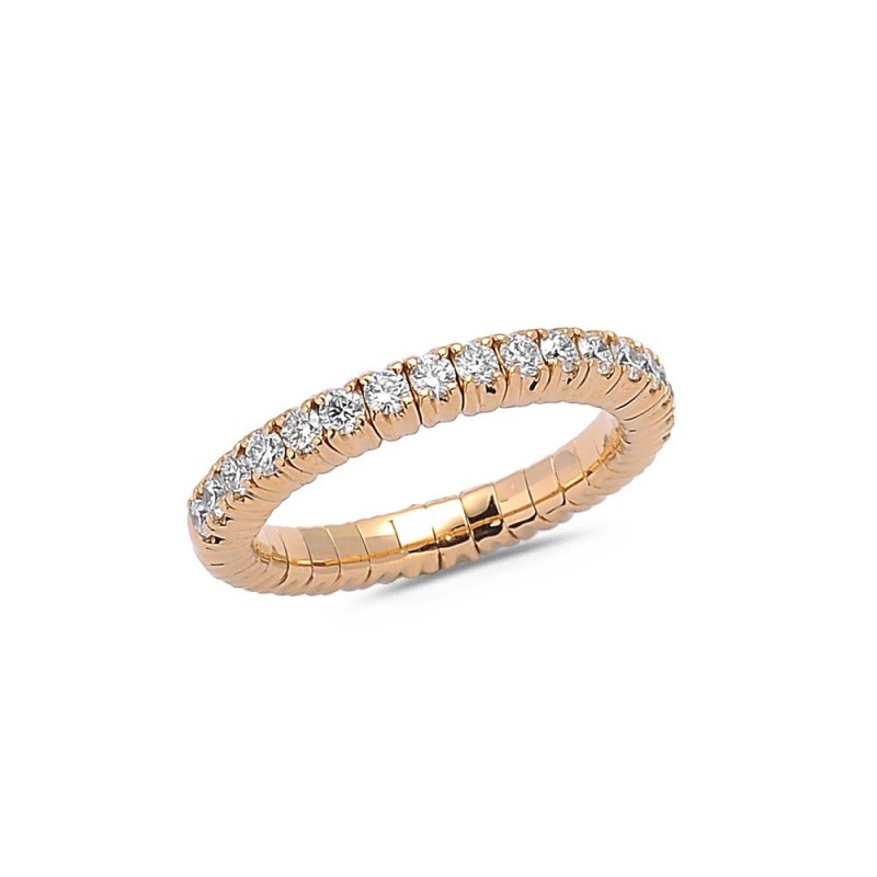 Alliance Extensible Diamants et Or rose