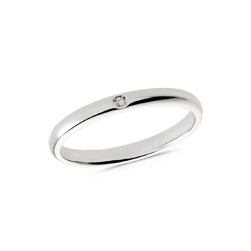 Alliance or blanc et diamant 0,01 carat