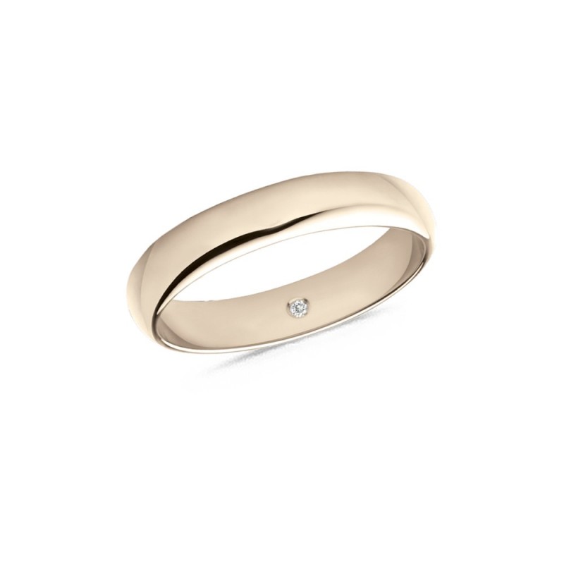 Alliance or Champagne et diamant 0,01 carat