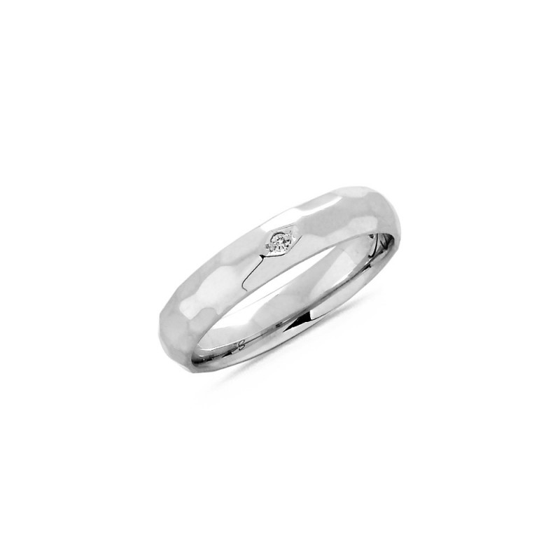 Alliance or blanc et diamant 0,01 carat