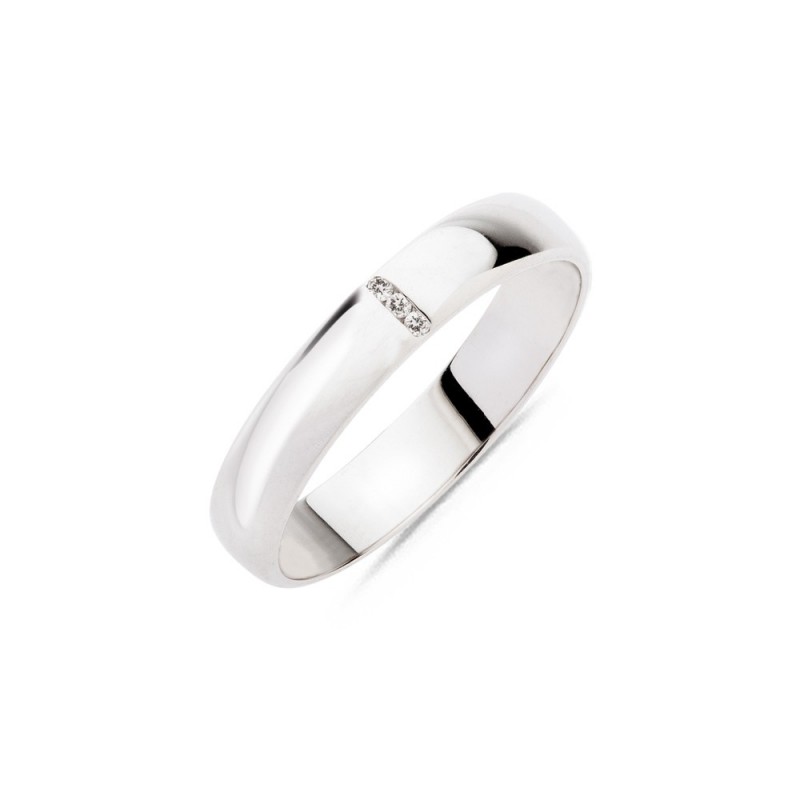 Alliance or blanc et diamant 0,02 carat