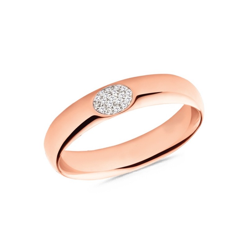 Alliance or blanc, or rose et diamant 0,04 carat