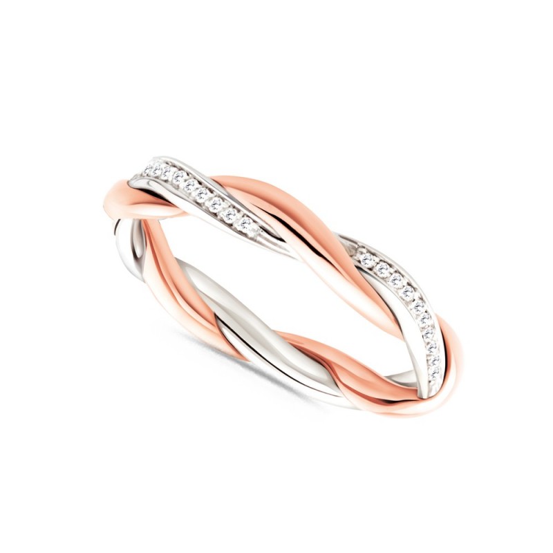 Alliance or blanc, or rose et diamant 0,12 carat Alliance or blanc, or rose et diamant 0,12 carat