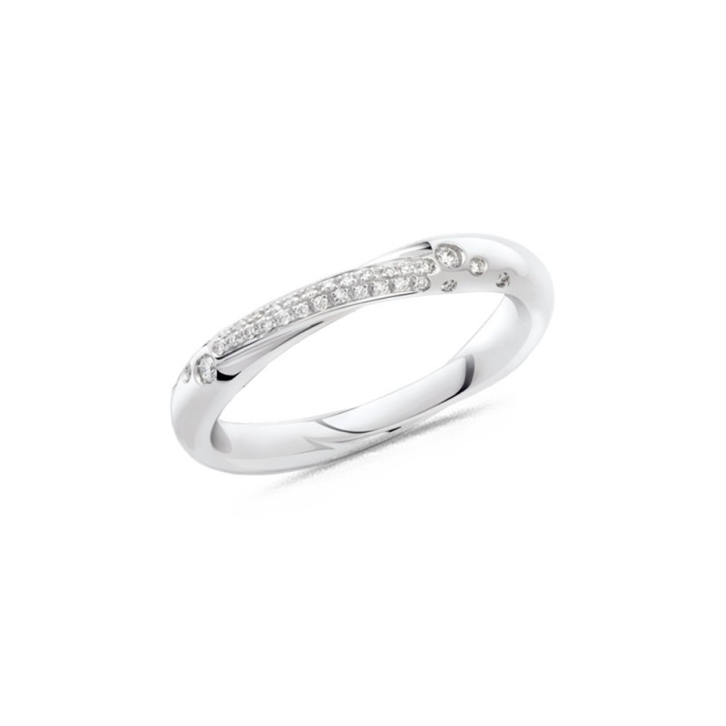 Alliance or blanc et diamant  0,17 carat