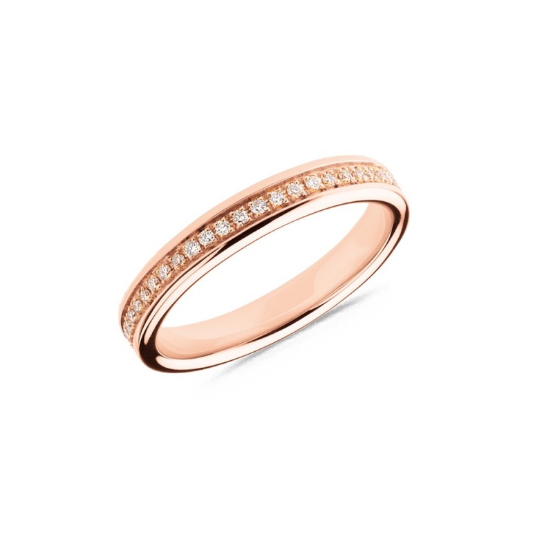 Alliance or rose et diamant 0,25 carat