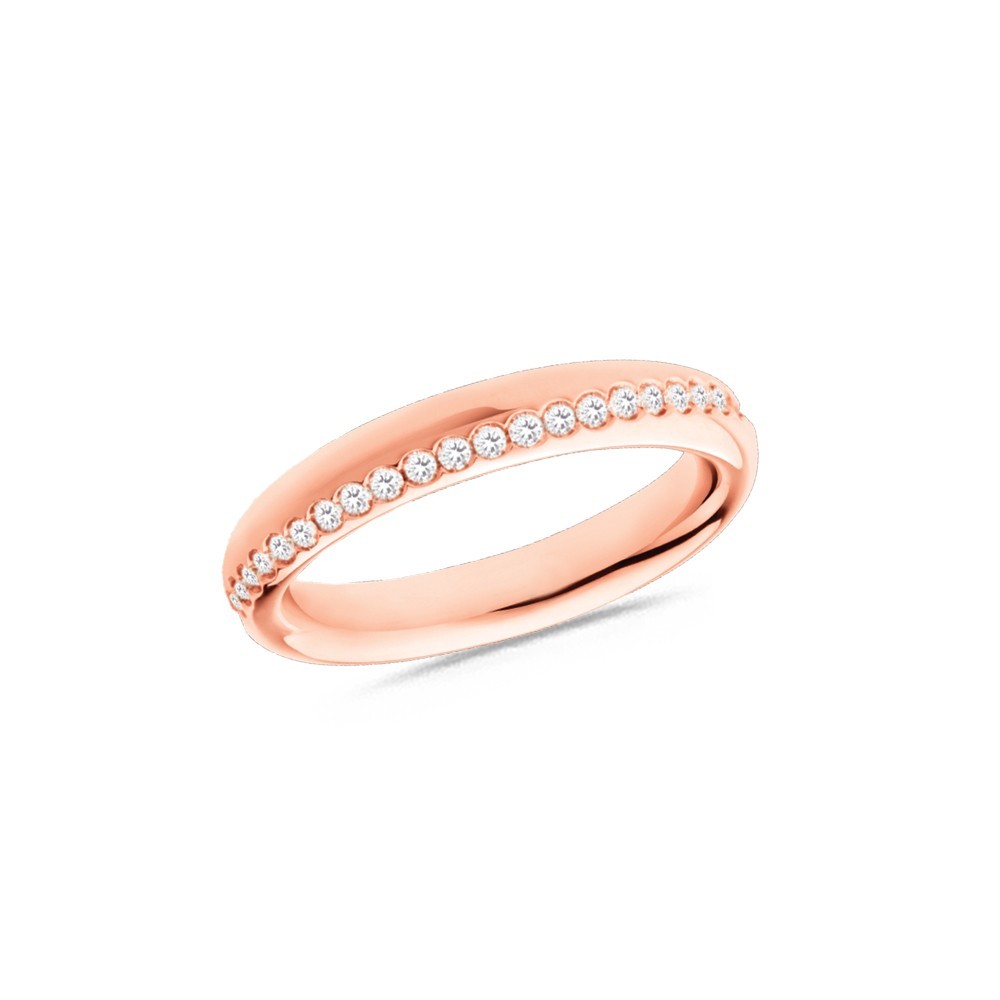 Alliance or rose et diamant 0,36 carat