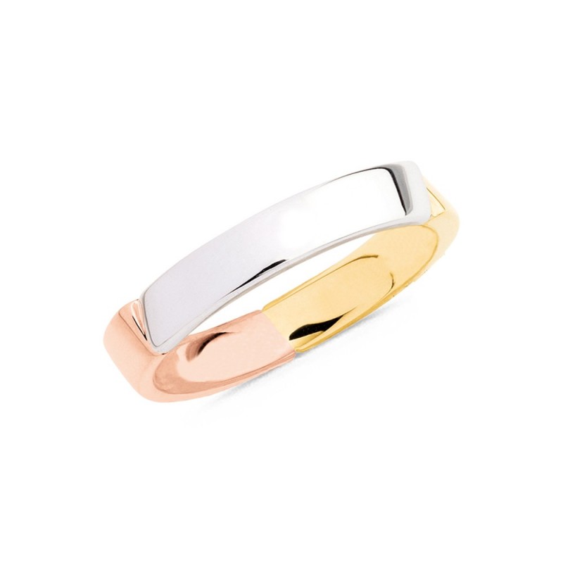 Alliance or blanc, jaune et rose