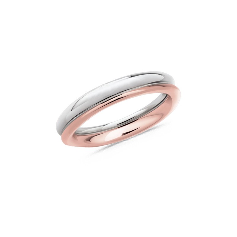 Alliance or rose et blanc