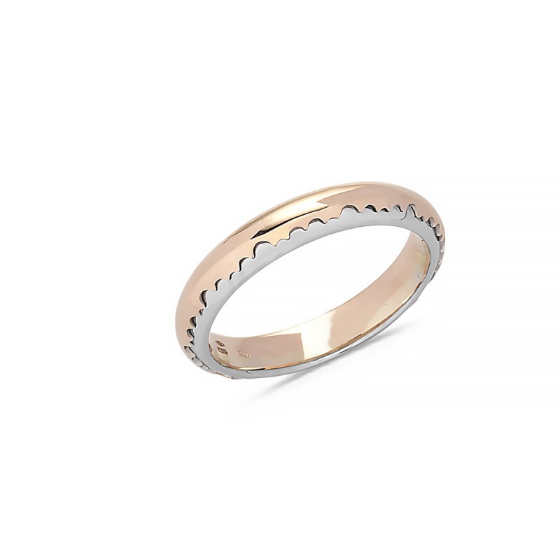 Alliance or rose et blanc