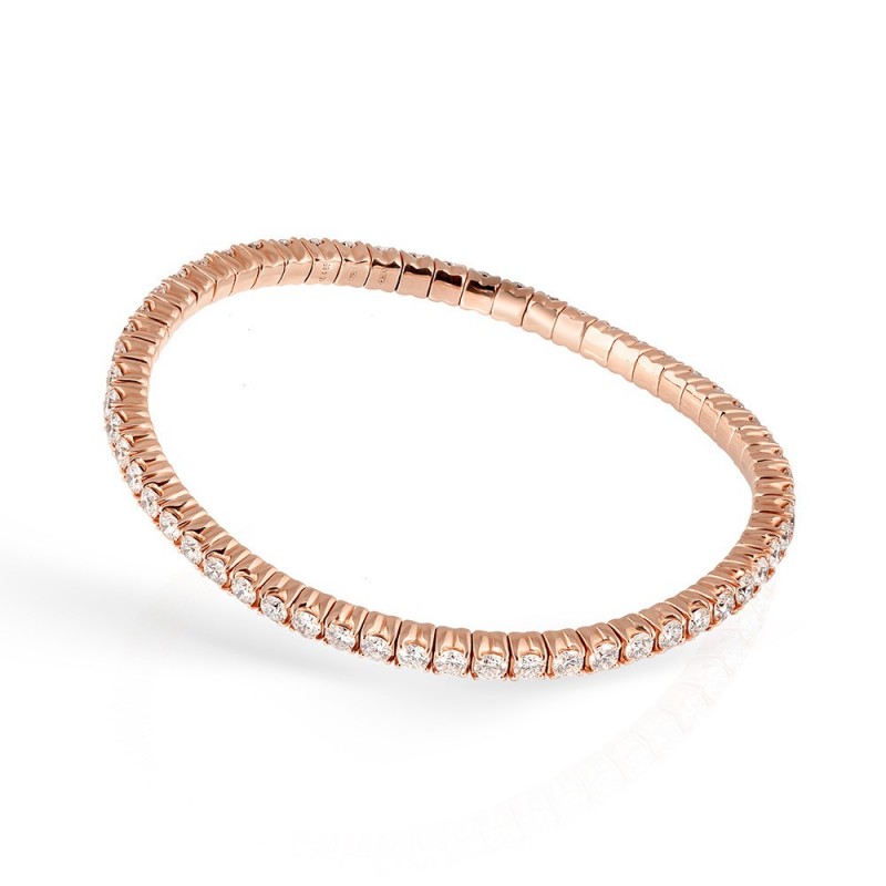 Bracelet Strech Or Rose Diamants 4.65 carats