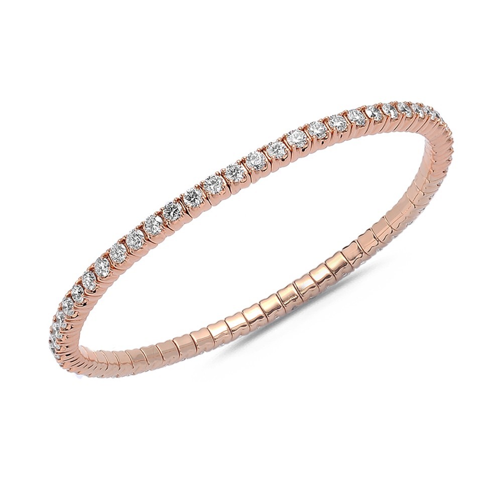 Bracelet Strech Or Rose Diamants 4.65 carats