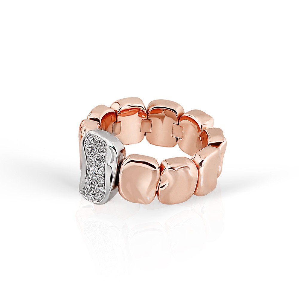 Bague Collection Extensible Or Bicolore Rose...