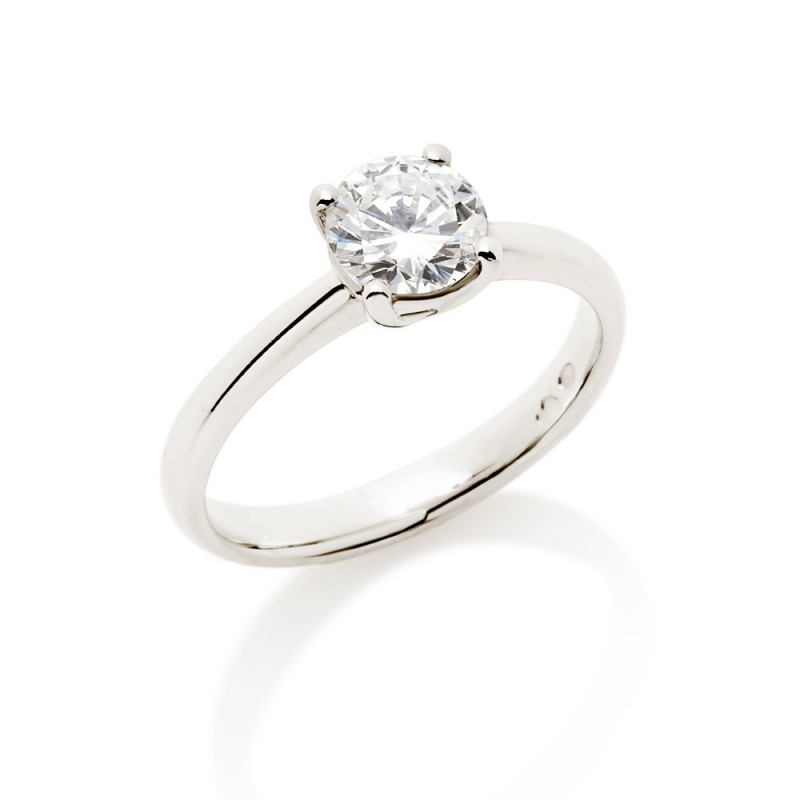 Bague solitaire Diamant en Or blanc Doigt 54  Diamant  0.89CT