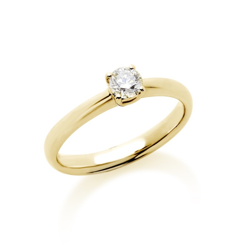 Bague solitaire Diamant en Or Jaune Doigt 54  Diamant 0.32CT