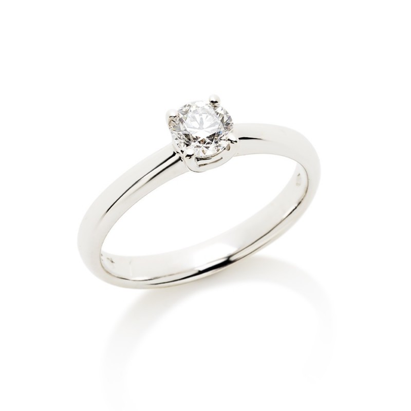 Bague solitaire Diamant en Or blanc Doigt 54  Diamant 0.45CT
