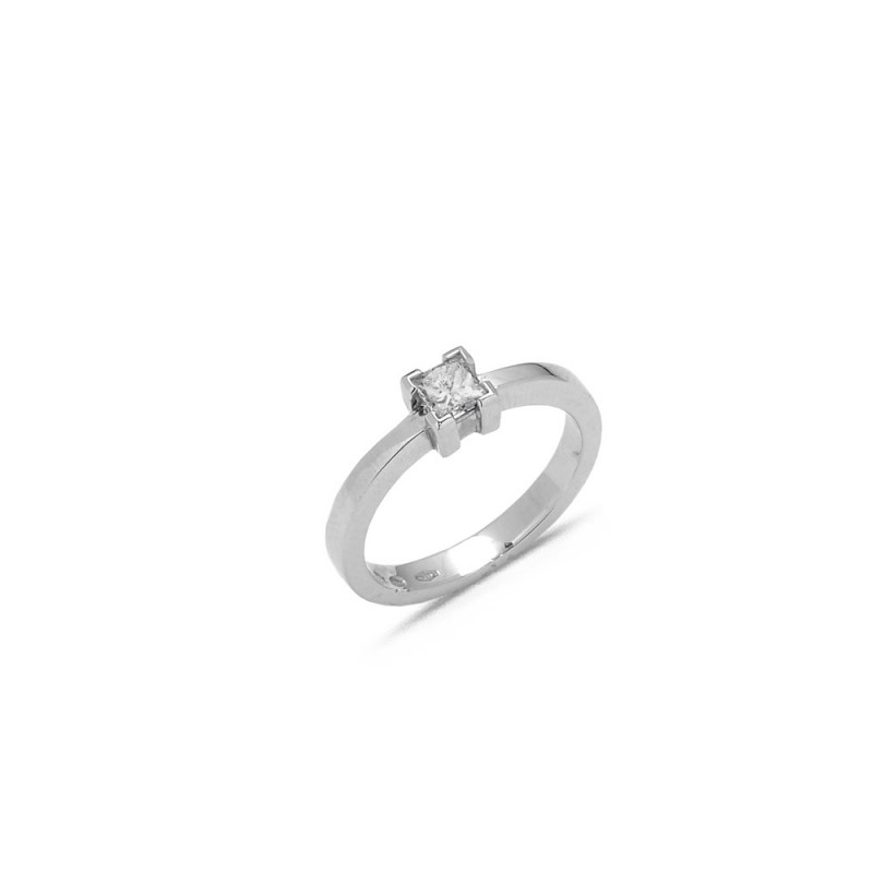 Bague solitaire Diamant 0.45ct en Or blanc