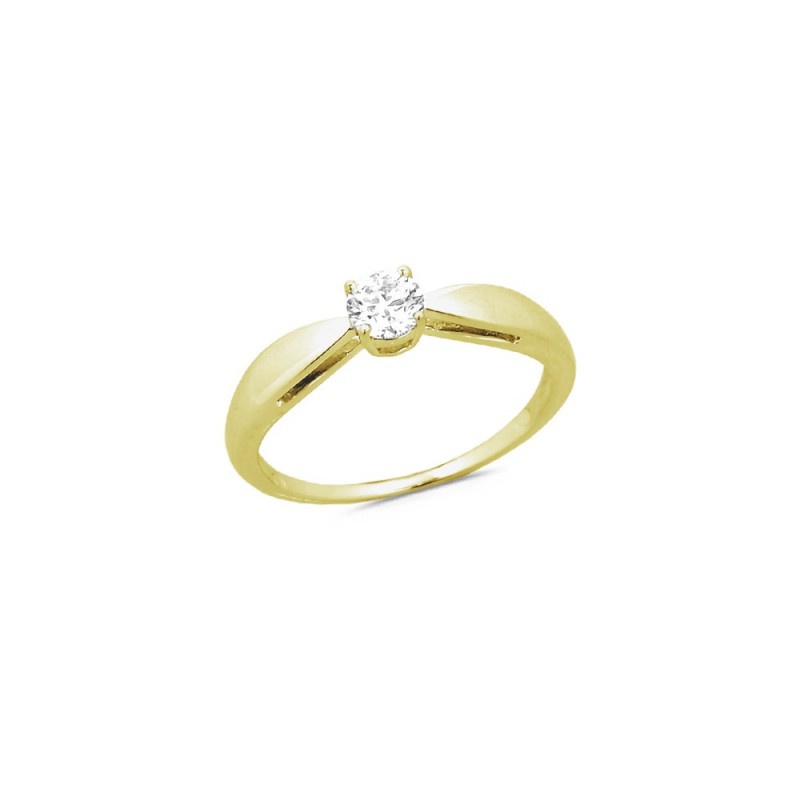 Solitaire Diamant 0.31ct en Or Jaune Doigt 54