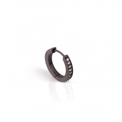 Boucle d Oreille  à l'unité Titane Diamants Blancs 0.09 ct