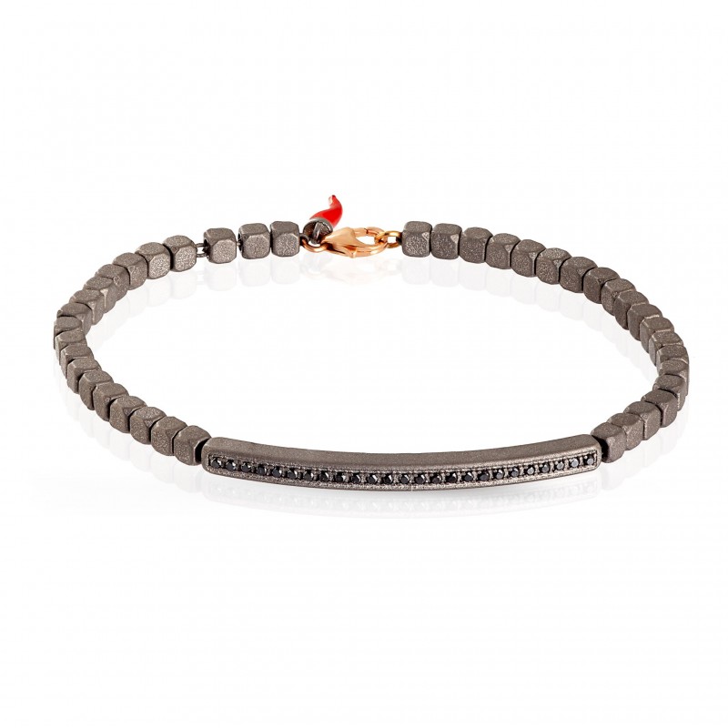 Bracelet Diamants Noirs 0.26ct en Titane 