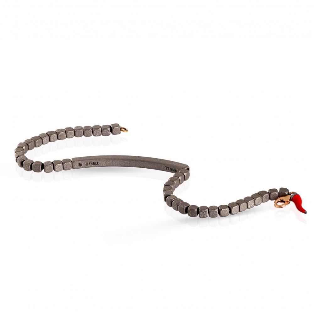 Bracelet Diamants Noirs 0.26ct en Titane 