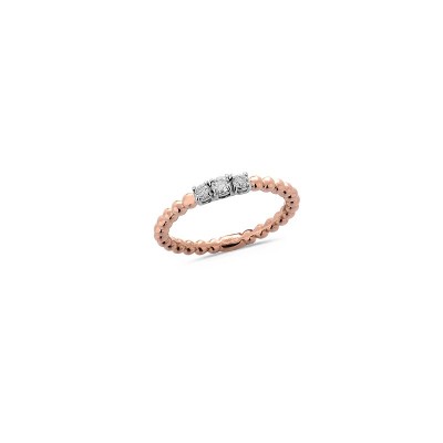 Bague Collection " La Délicatesse" en Or Rose avec Diamants (x3) 0.14ct Doigt dispo 53