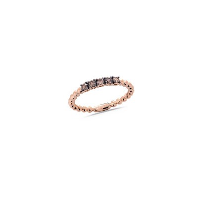 Bague Collection "La Délicatesse" en Or Rose avec Diamants Cognac(x5) 0.21ct Doigt dispo 53
