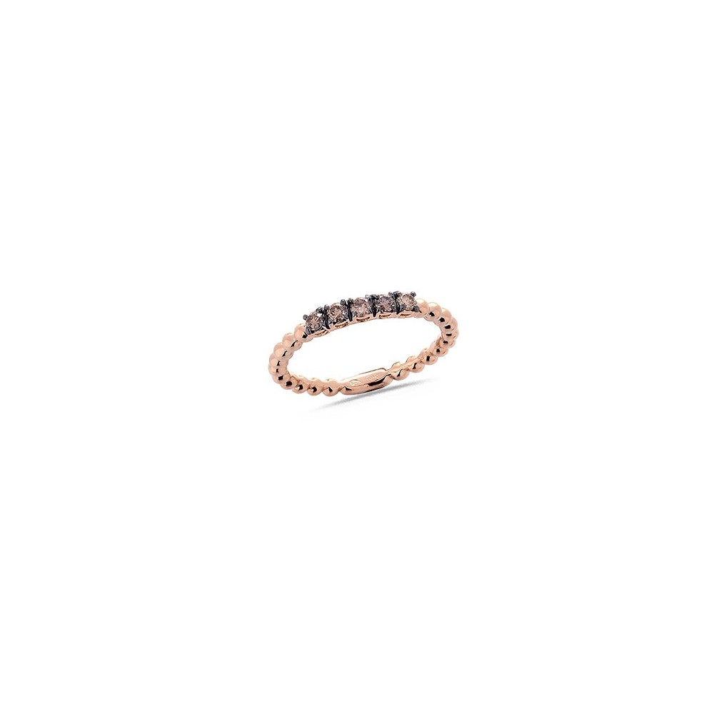 Bague Collection "La Délicatesse" en Or Rose avec Diamants Cognac(x5) 0.21ct Doigt dispo 53