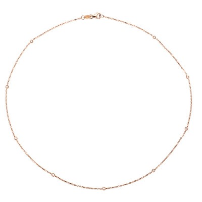 Collier Collection "La Délicatesse"en Or Rose avec Diamants 0.19ct