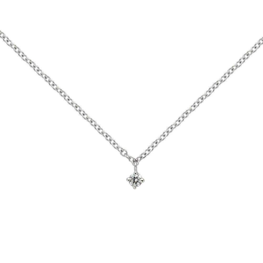 Collier Collection La Délicatesse en Or Blanc  750Mill. et Diamant 0.05ct - Motif Flocon