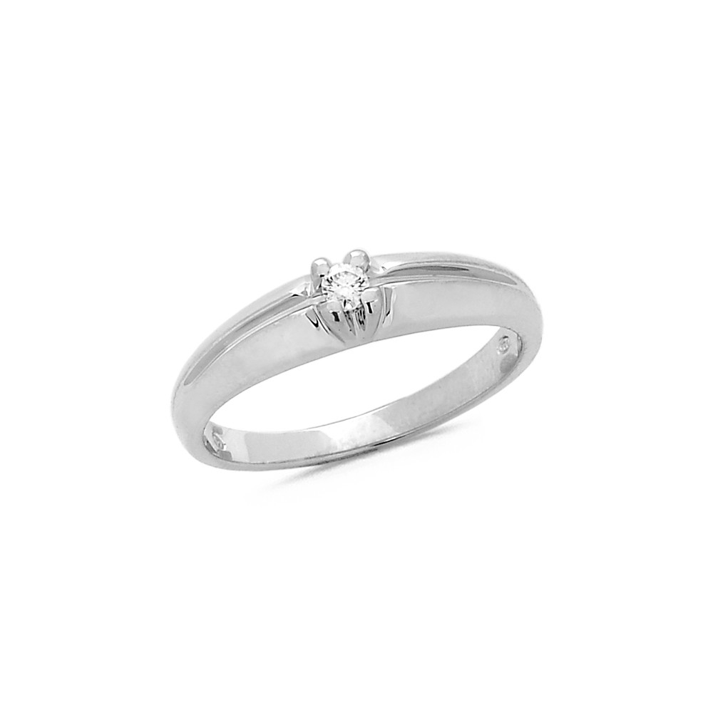 Bague Solitaire Diamant 0.05ct en Argent - Taille disponible : 50