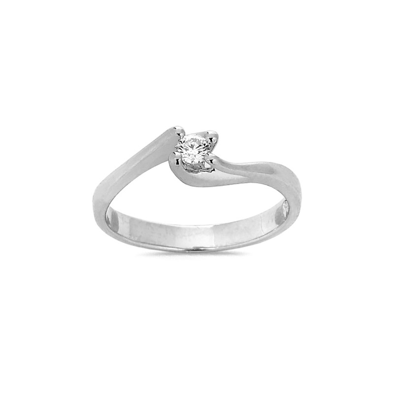 Bague Solitaire Diamant 0.07ct en Argent - Taille disponible : 53