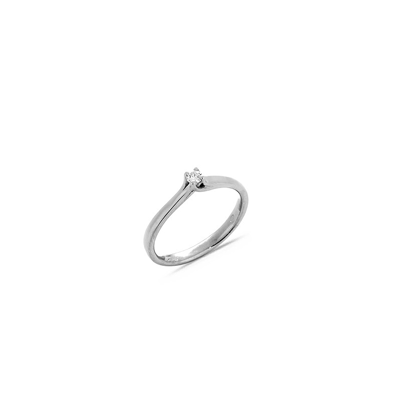 Bague Solitaire Diamant 0.07ct en Argent - Taille disponible : 54