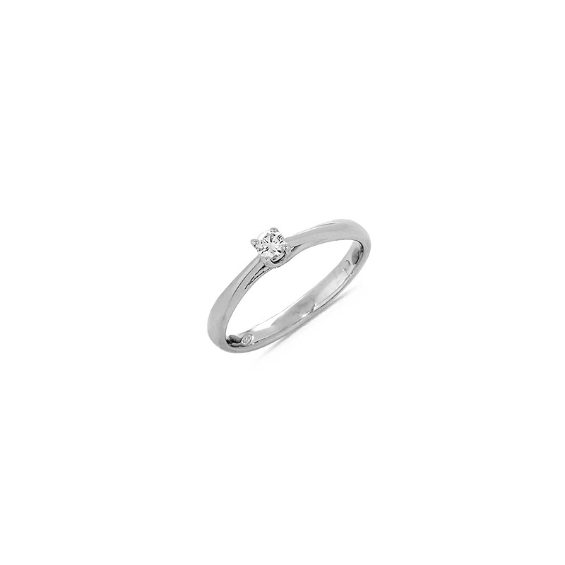Bague Solitaire Diamant 0.12ct en Argent - Taille disponible : 53