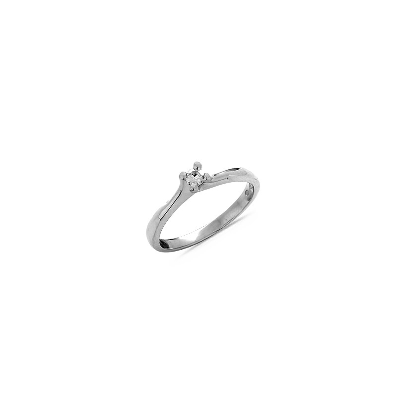 Bague Solitaire Diamant 0.11ct sur Argent - Taille disponible : 54