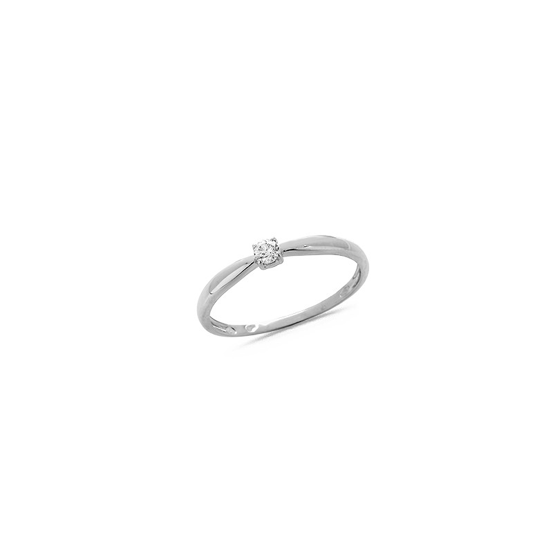 Bague Solitaire Diamant 0.05ct en Argent - Taille disponible : 52
