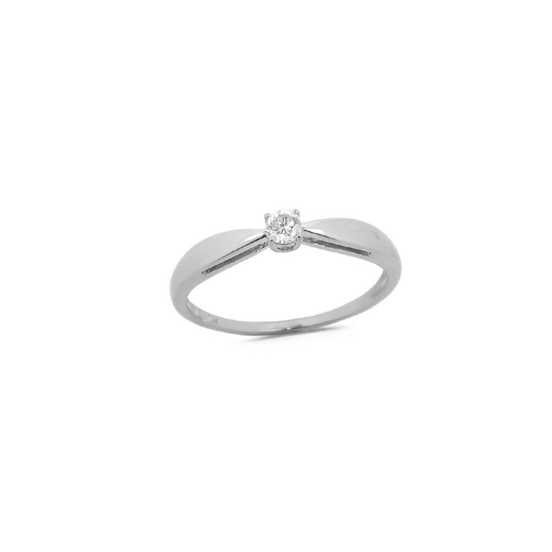Bague Solitaire Diamant 0.10ct en Argent - Taille disponible : 52