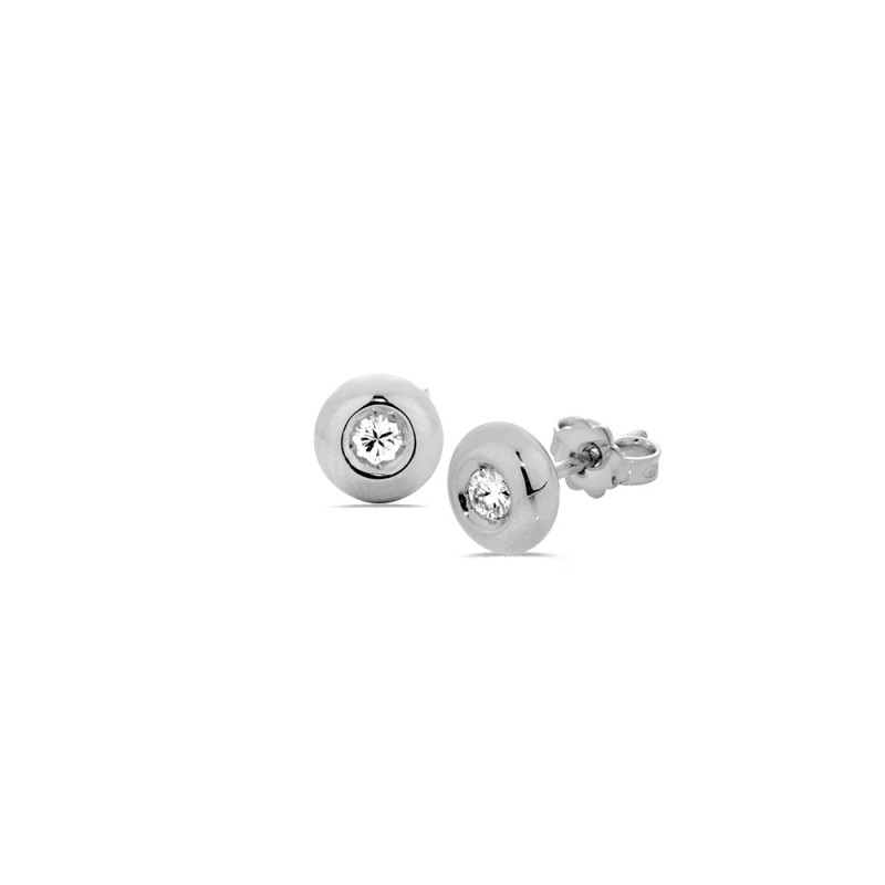 Boucles d'oreilles Diamant 0.15ct (2x0.75ct) Serti Clos en Argent
