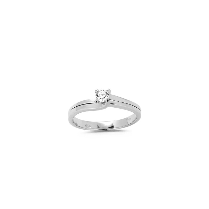 Bague Solitaire Oxyde 3.5mm en Argent - Taille disponible : 54
