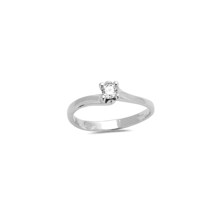 Solitaire Oxyde 3.5mm en Argent - Taille disponible : 55