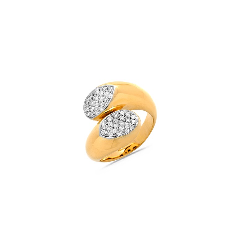 Bague Diamants 0.52ct  en Or Jaune - Taille disponible : 55