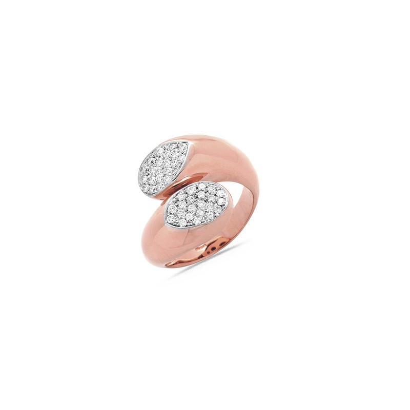 Bague Diamants 0.52ct  en Or rose - Taille disponible : 55