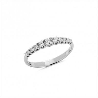Alliance Demi Tour Diamants (x11) 0.24ct en Or Blanc - Taille disponible : 53