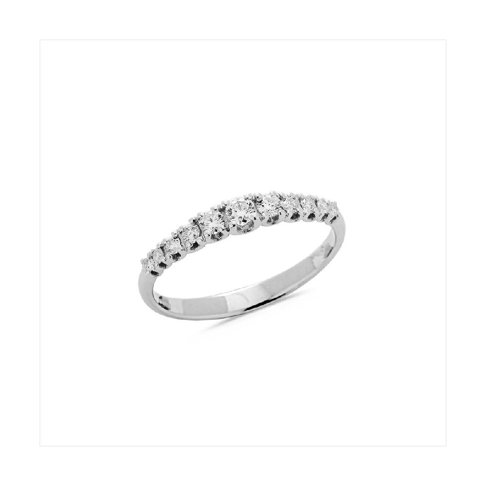 Alliance Demi Tour Diamants (x11) 0.24ct en Or Blanc - Taille disponible : 53