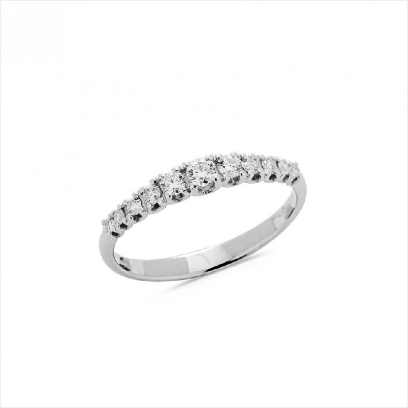 Alliance Demi Tour Diamants (x11) 0.24ct en Or Blanc - Taille disponible : 53