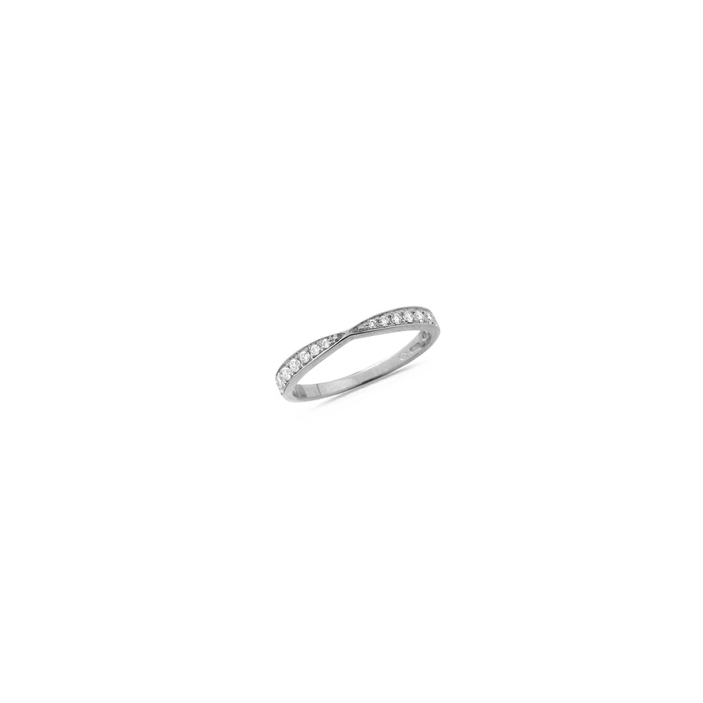 Bague demi-tour Diamants en Or blanc - Taille disponible : 54