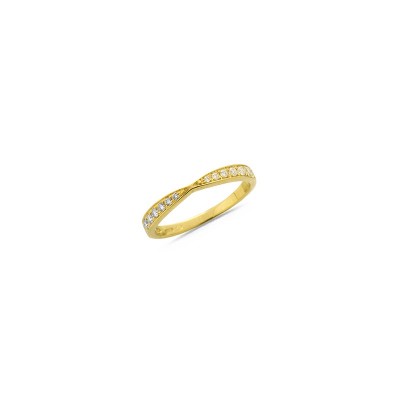 Bague demi-tour Diamants en Or blanc - Taille disponible : 55