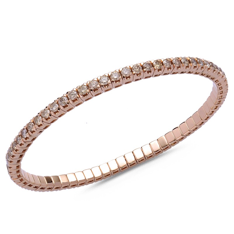 Bracelet Extensible 70 Diamants 3.63ct en Or Rose