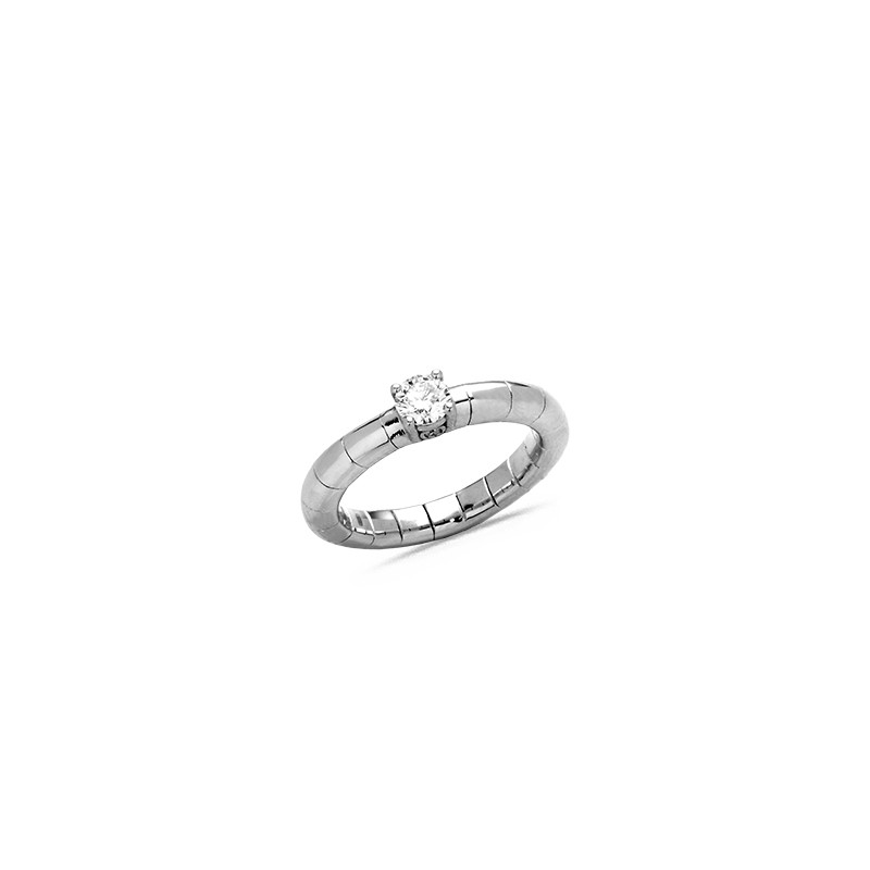 Bague Collection Extensible solitaire Diamant 0.20ct en Or blanc - Taille disponible : 53